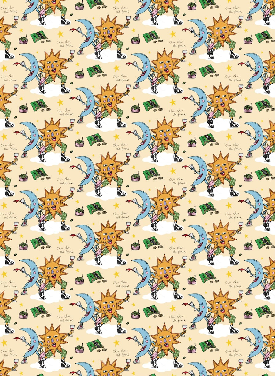 Chin Chin Old Friend Gift Wrap | Wrapping Paper
