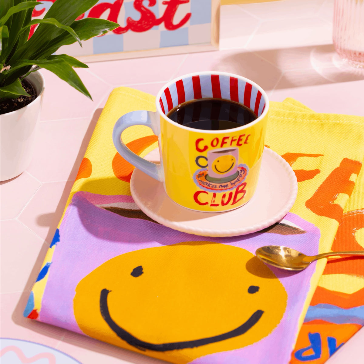Eleanor Bowmer Coffee Club Mug | Yellow Bone China | 300ml