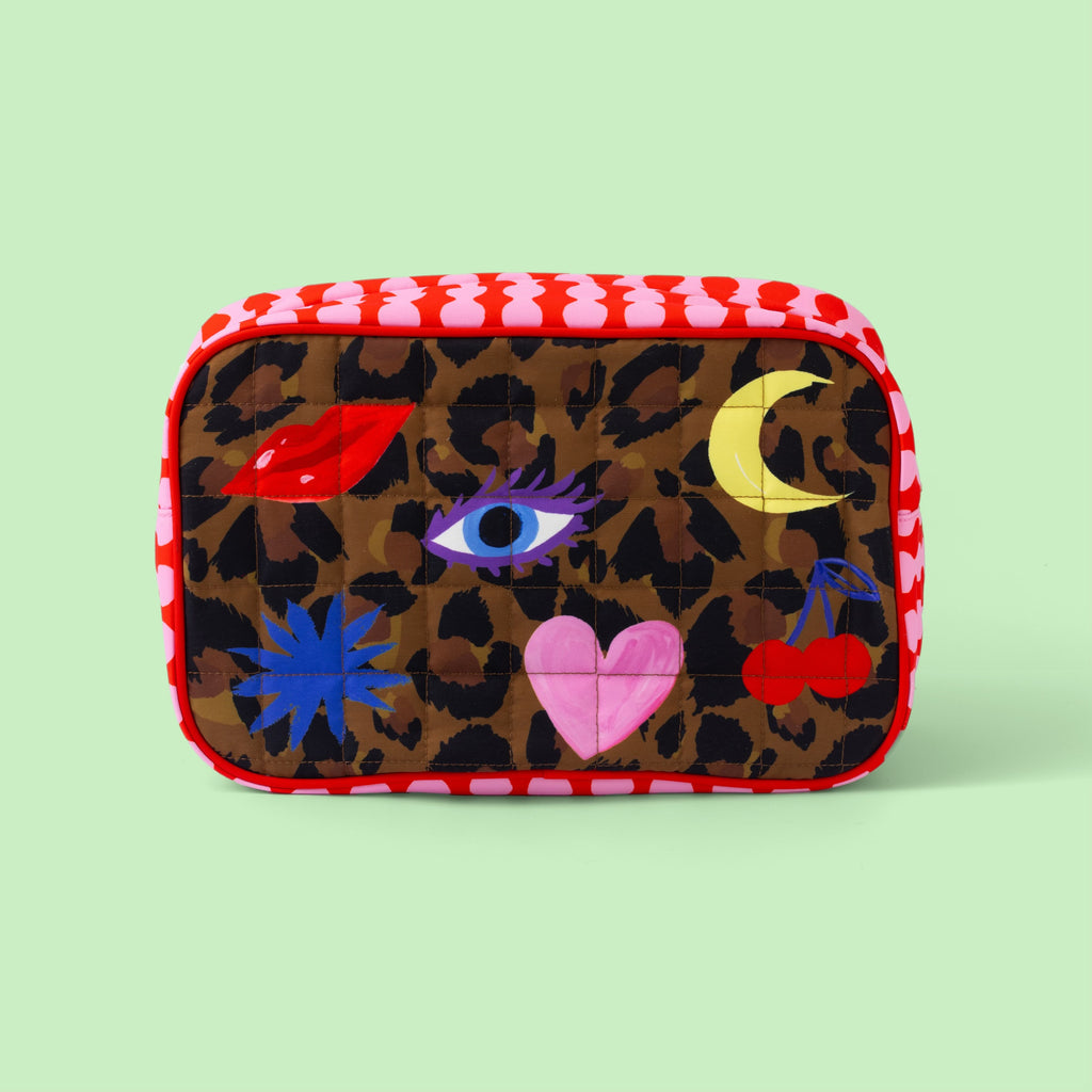 Eleanor Bowmer Leopard Icon Wash Bag | Quilted Polyester