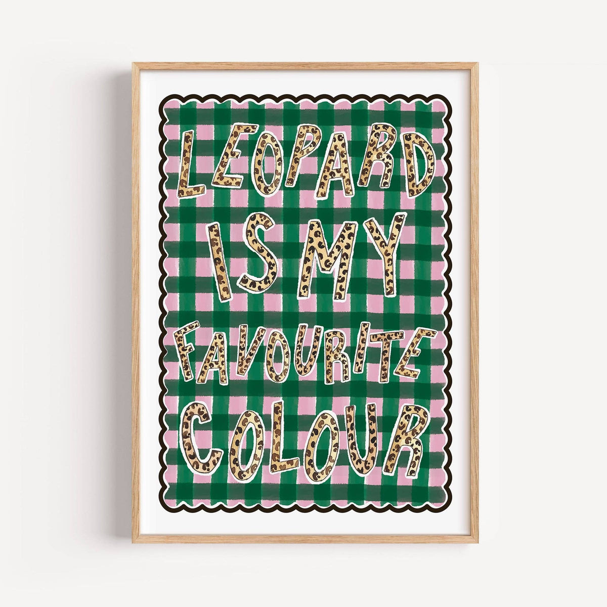 Leopard & Gingham | Wall Art Print