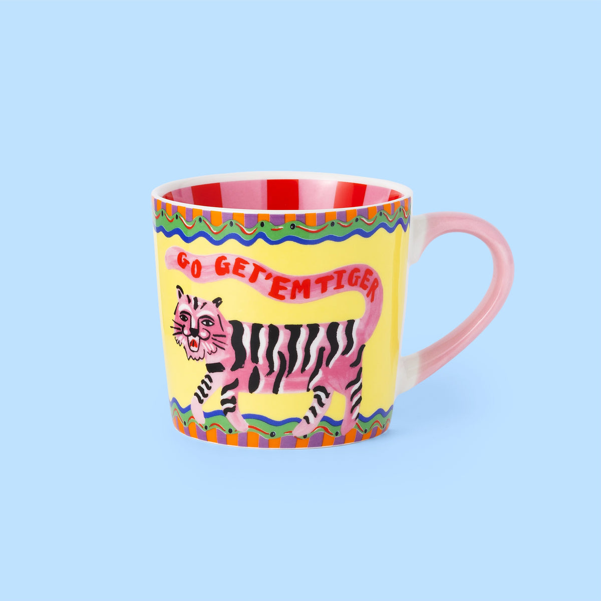 Eleanor Bowmer Go Get 'Em Tiger Mug | Gold Foil Bone China | 300ml