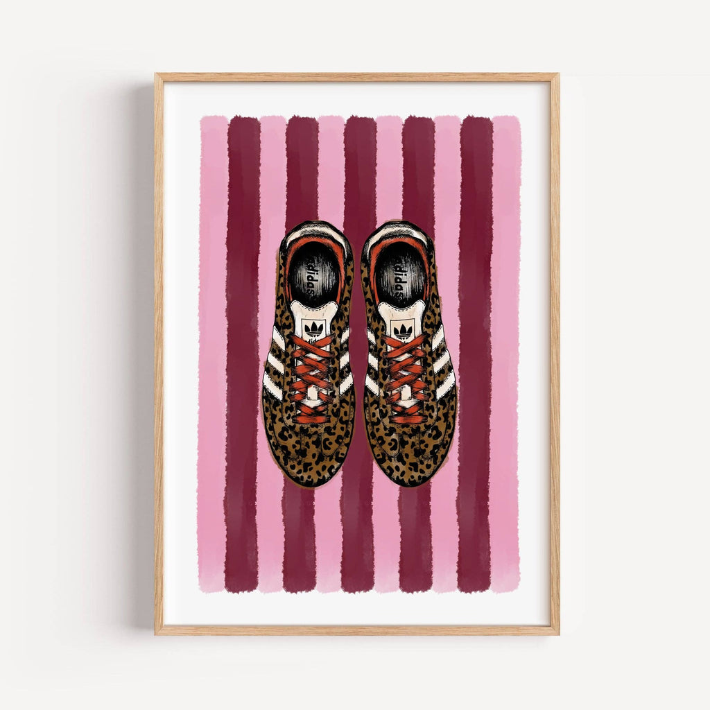 Leopard Print Samba Trainer Wall Art Print