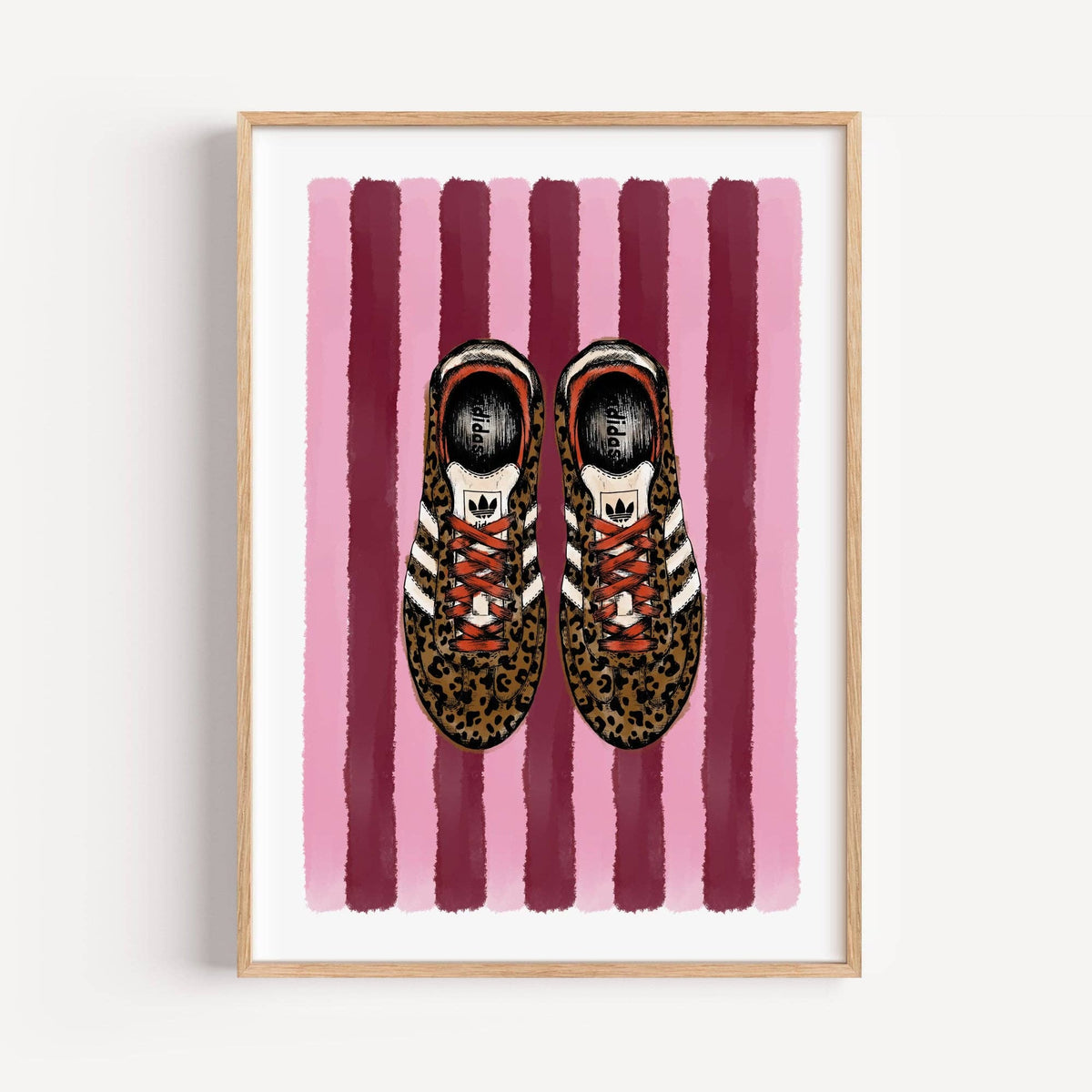 Leopard Print Samba Trainer Wall Art Print