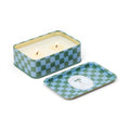 Palm Printed Tin Candle - Lush Palms Checkered