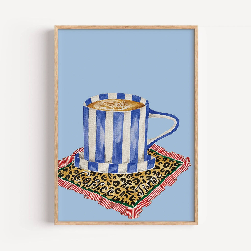 Coffee in Bed | Leopard Wall Art Print