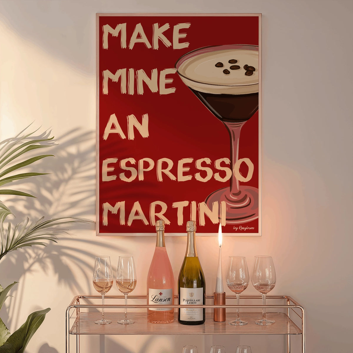 Espresso Martini Wall Art Print | Cocktail Illustration