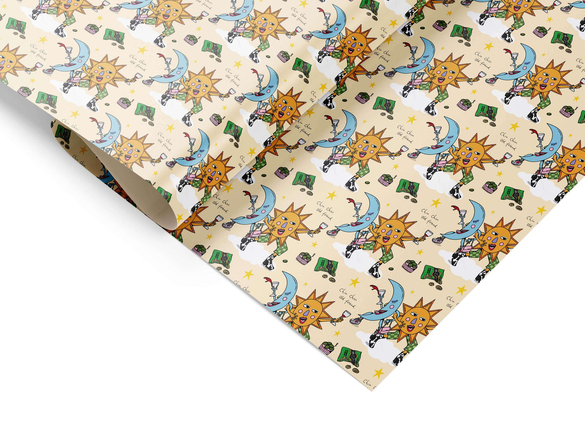 Chin Chin Old Friend Gift Wrap | Wrapping Paper