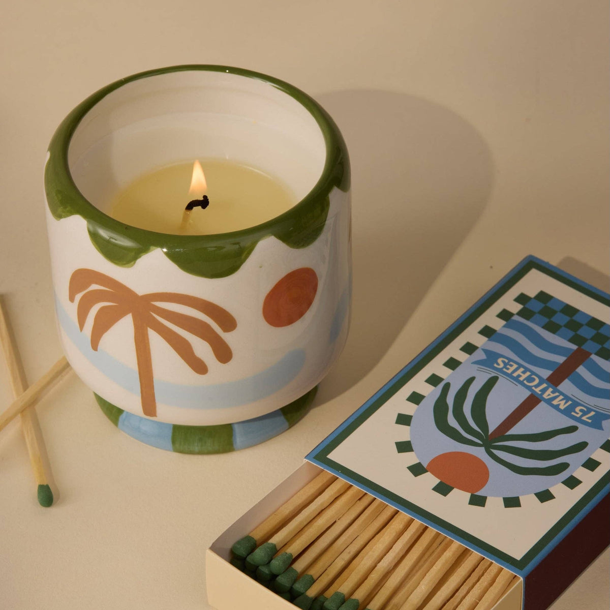 Paddywax A Dopo Palm Tree Ceramic Candle | Lush Palms | 8oz