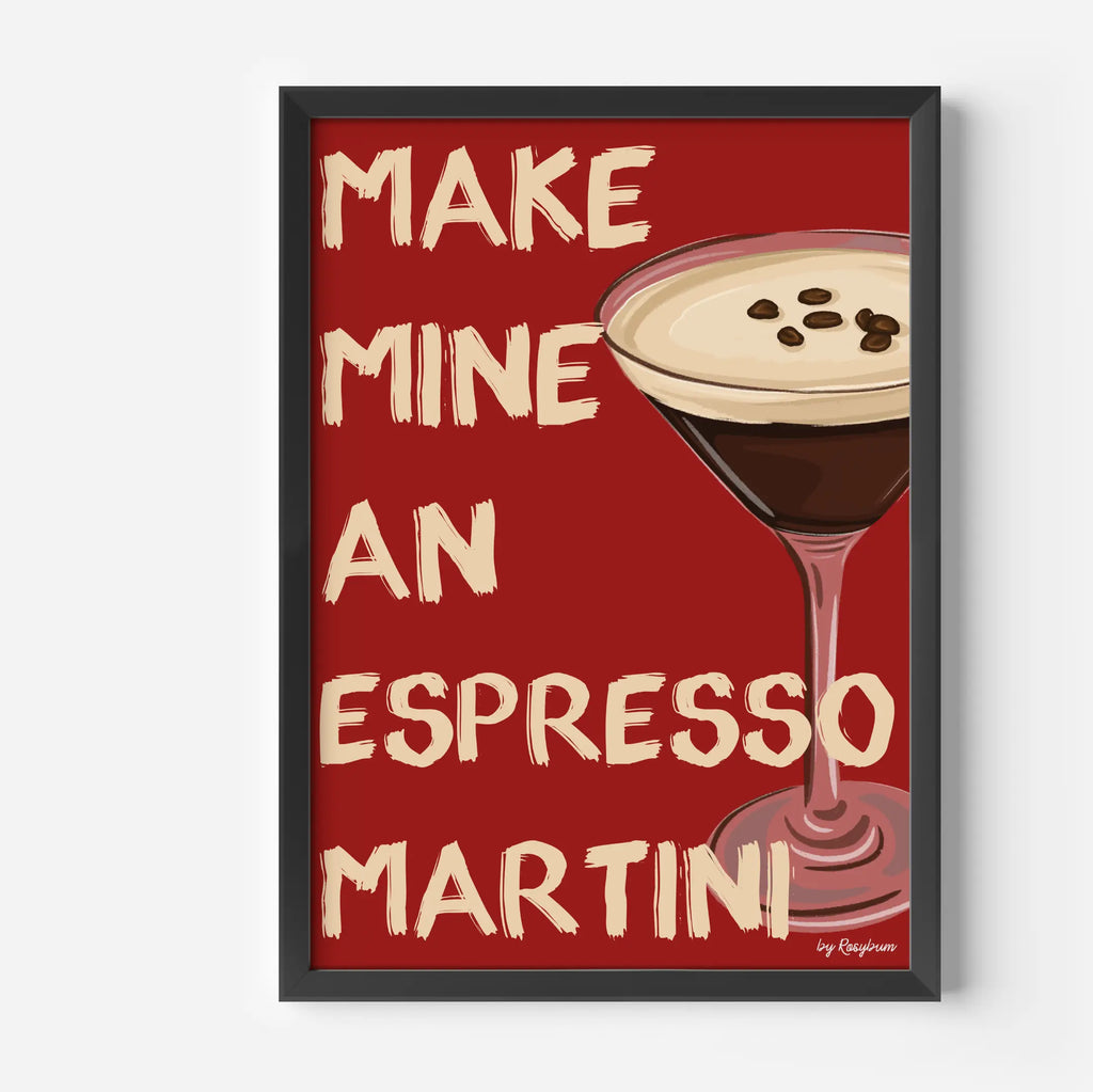 Espresso Martini Wall Art Print | Cocktail Illustration