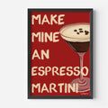Espresso Martini Wall Art Print | Cocktail Illustration