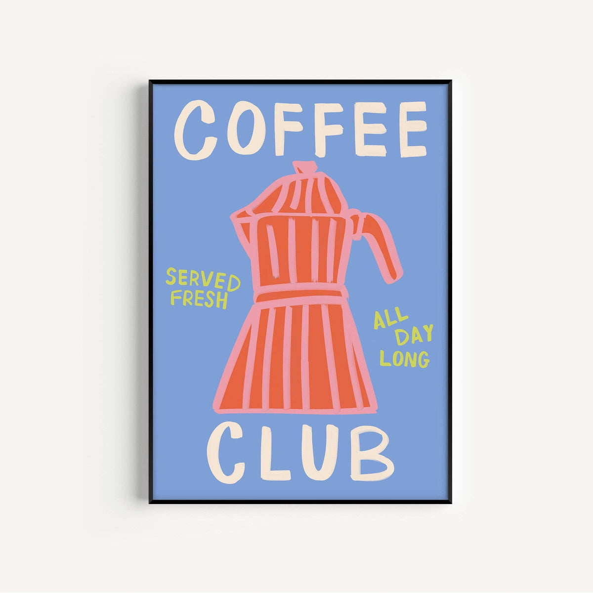 Coffee Club Art Print | Colourful Kitchen Wall Art
