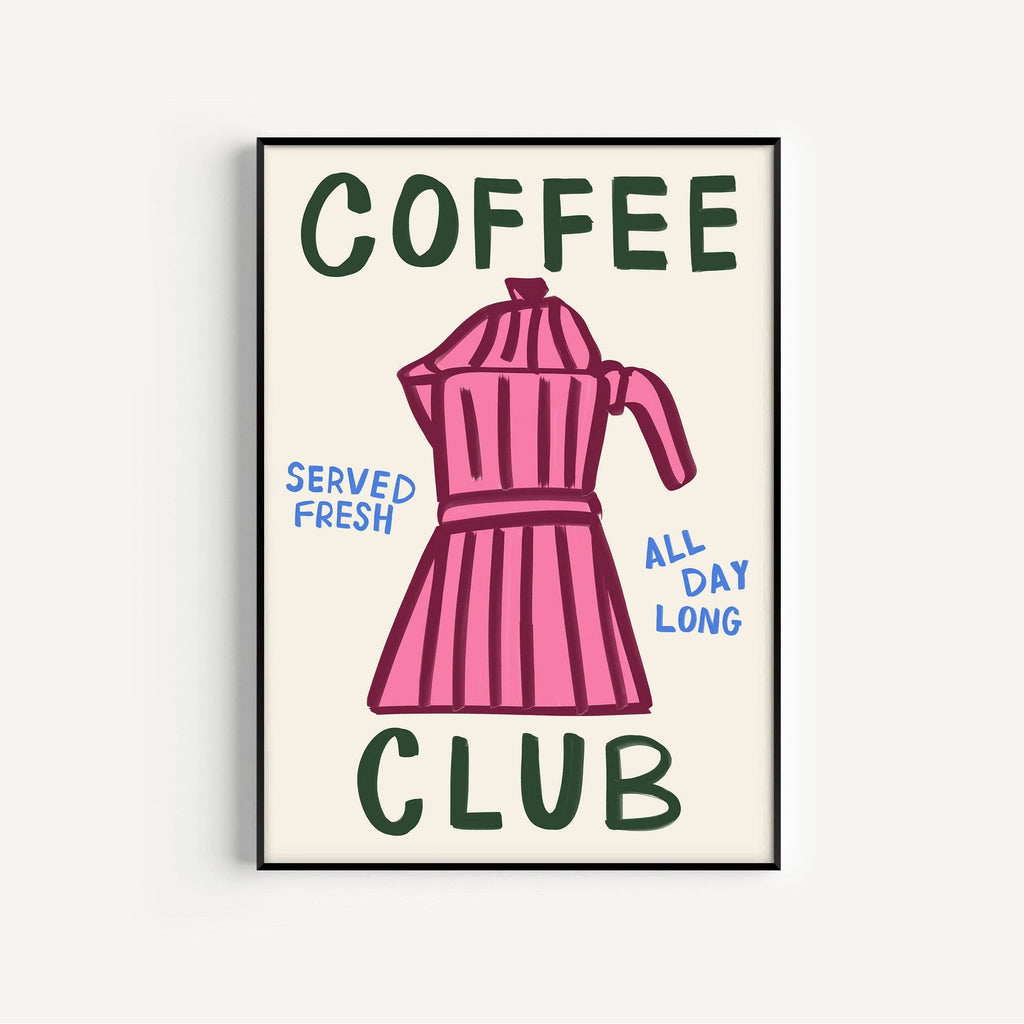 Coffee Club Art Print | Colourful Kitchen Wall Art