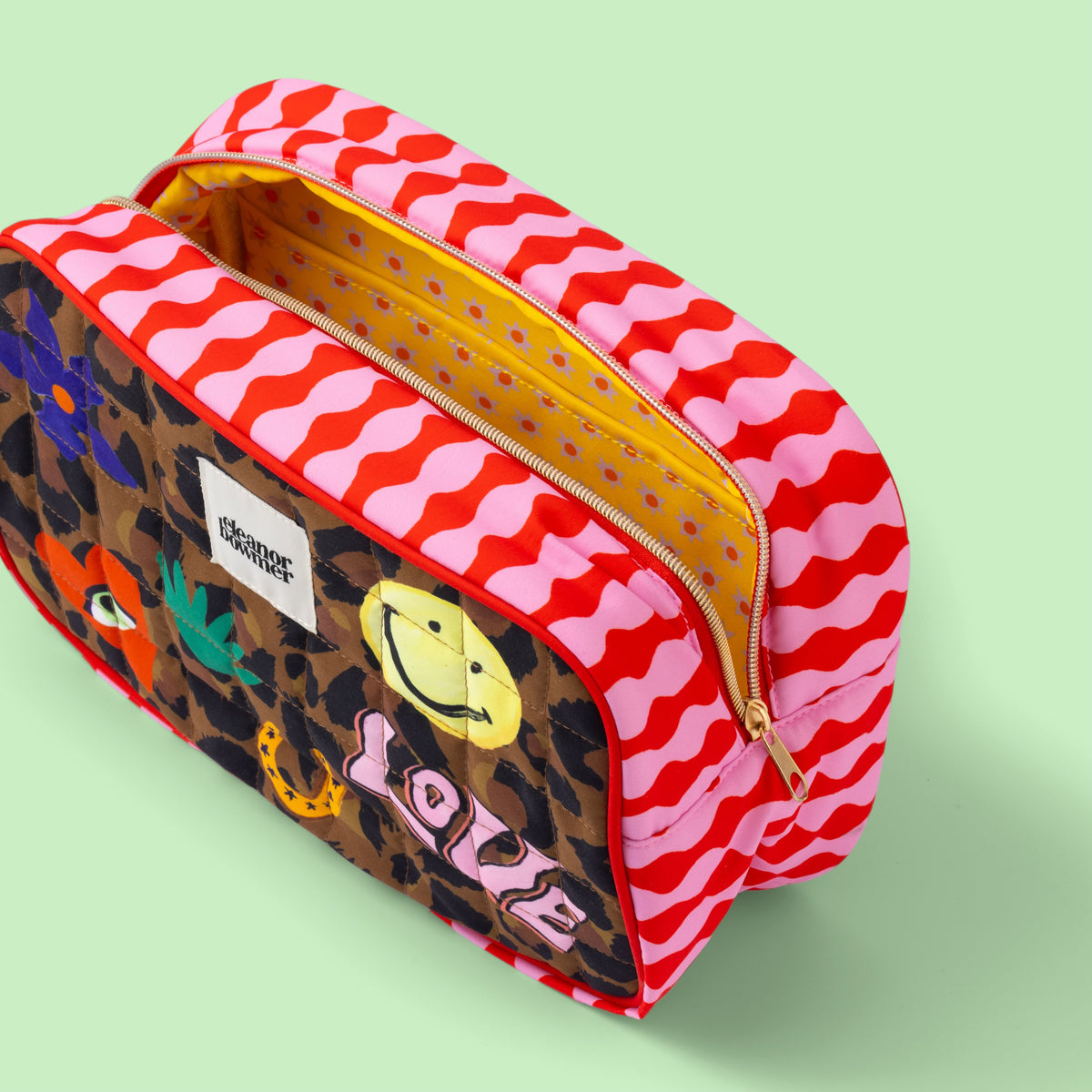 Eleanor Bowmer Leopard Icon Wash Bag | Quilted Polyester