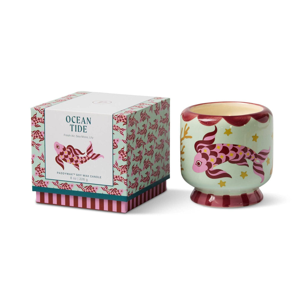Paddywack Koi Fish Soy Wax Candle | Sea Salt & Sage | Ceramic