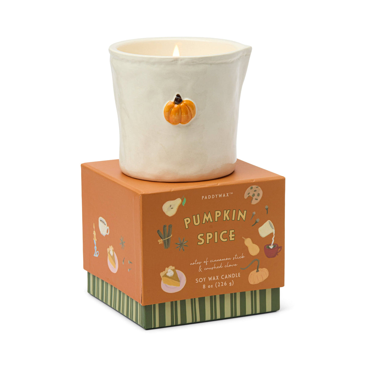Paddywack Pumpkin Spice Soy Wax Candle | Embossed Ceramic