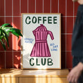 Coffee Club Art Print | Colourful Kitchen Wall Art