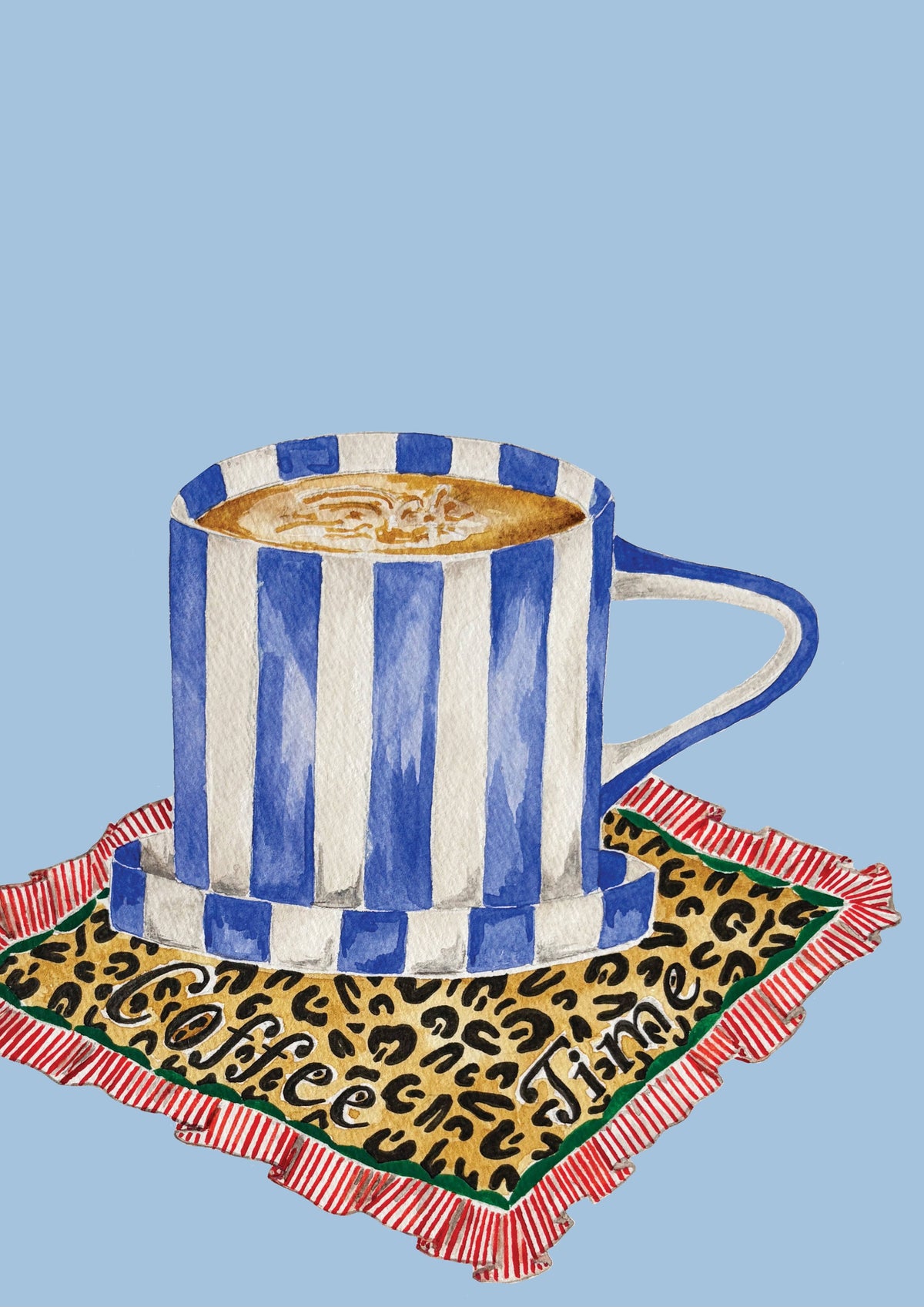 Coffee in Bed | Leopard Wall Art Print