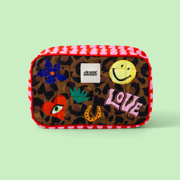 Eleanor Bowmer Leopard Icon Wash Bag | Quilted Polyester