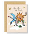 Chin Chin Birthday Card | Gold Foil | Sun & Moon Illustration