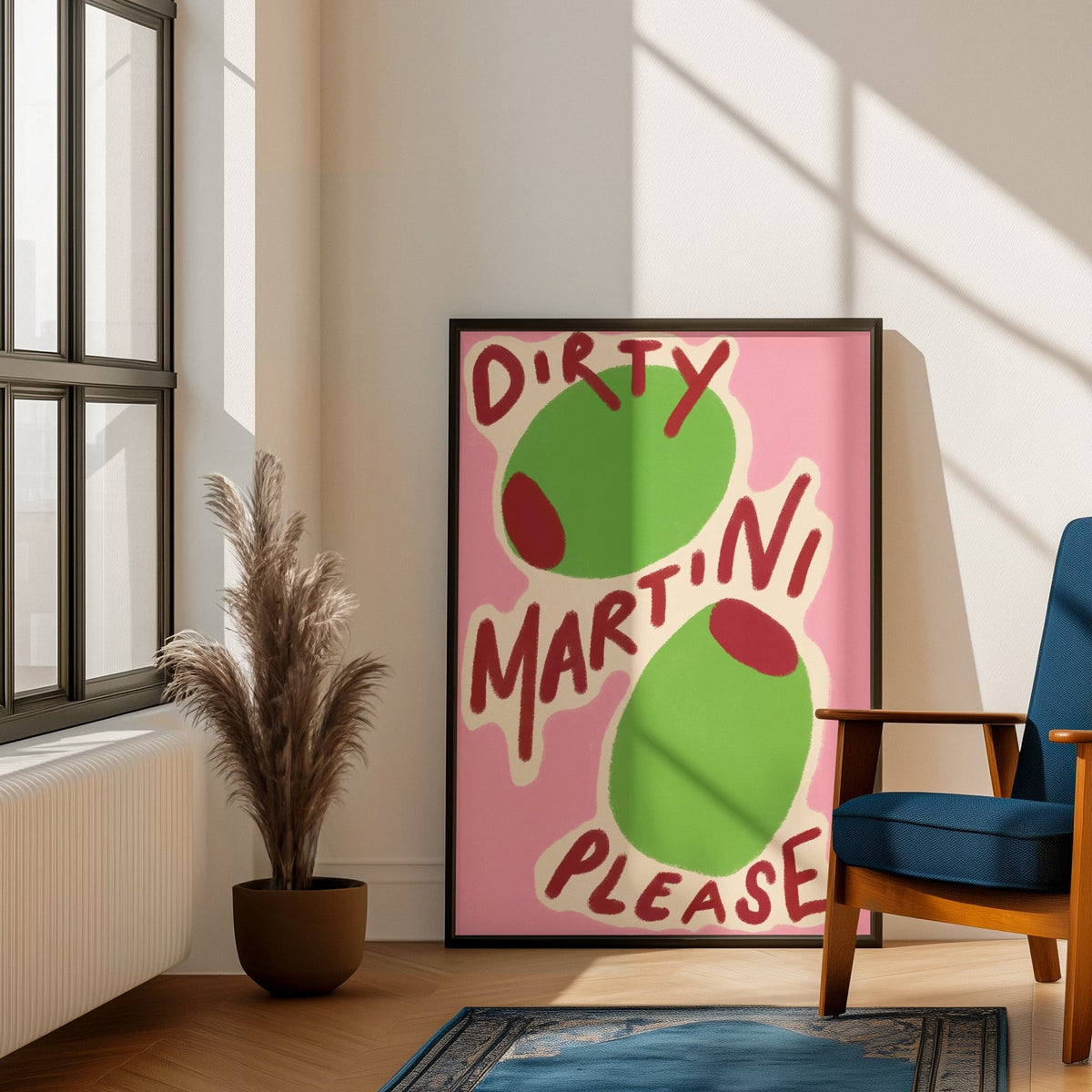 Dirty Martini Please | Pink Cocktail Wall Art Print