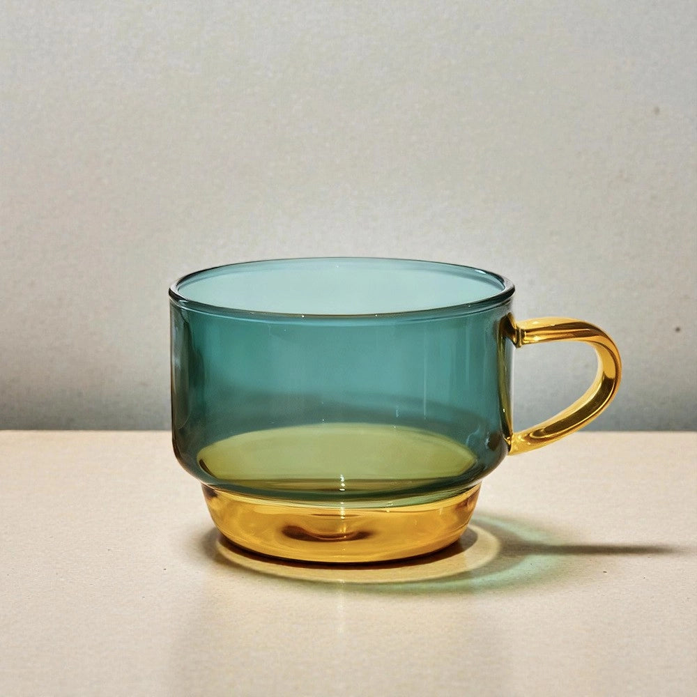 Stackable Glass Coffee Mug | Heat-Resistant | 7 Colour Options