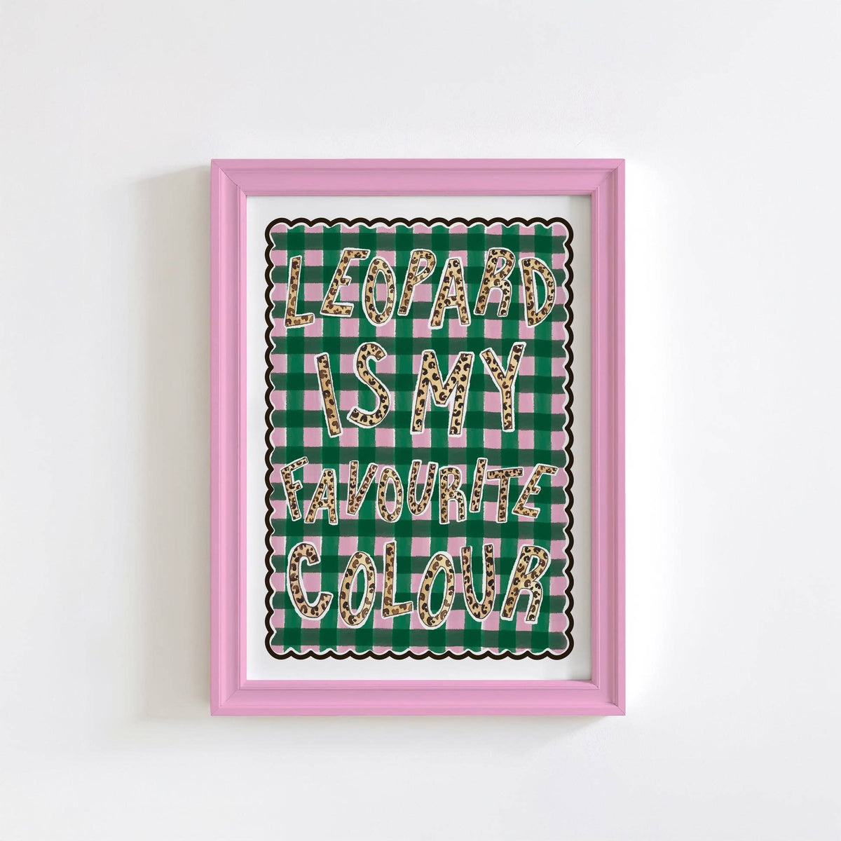 Leopard & Gingham | Wall Art Print