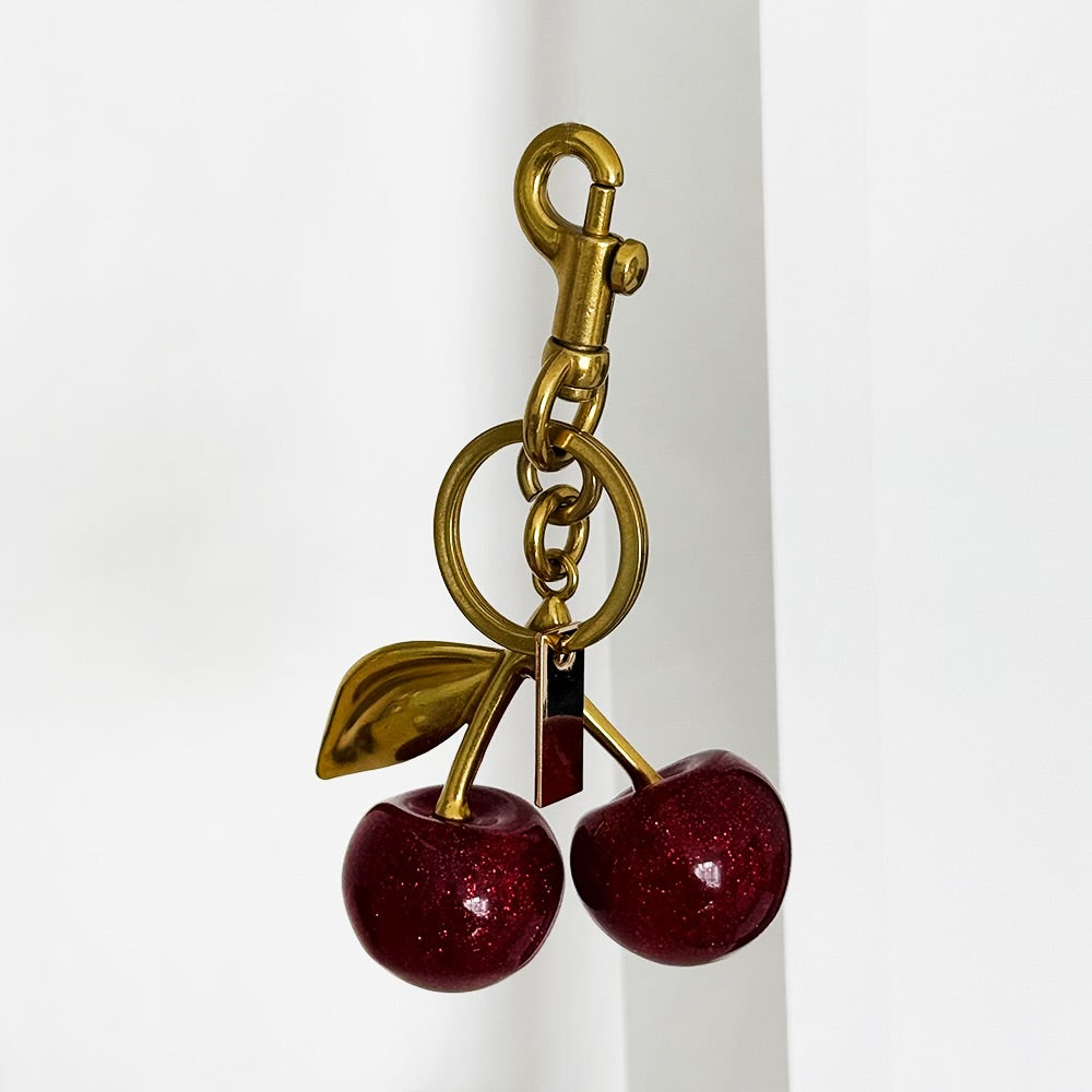 Gold Cherry Bag Charm by Coconut Lane