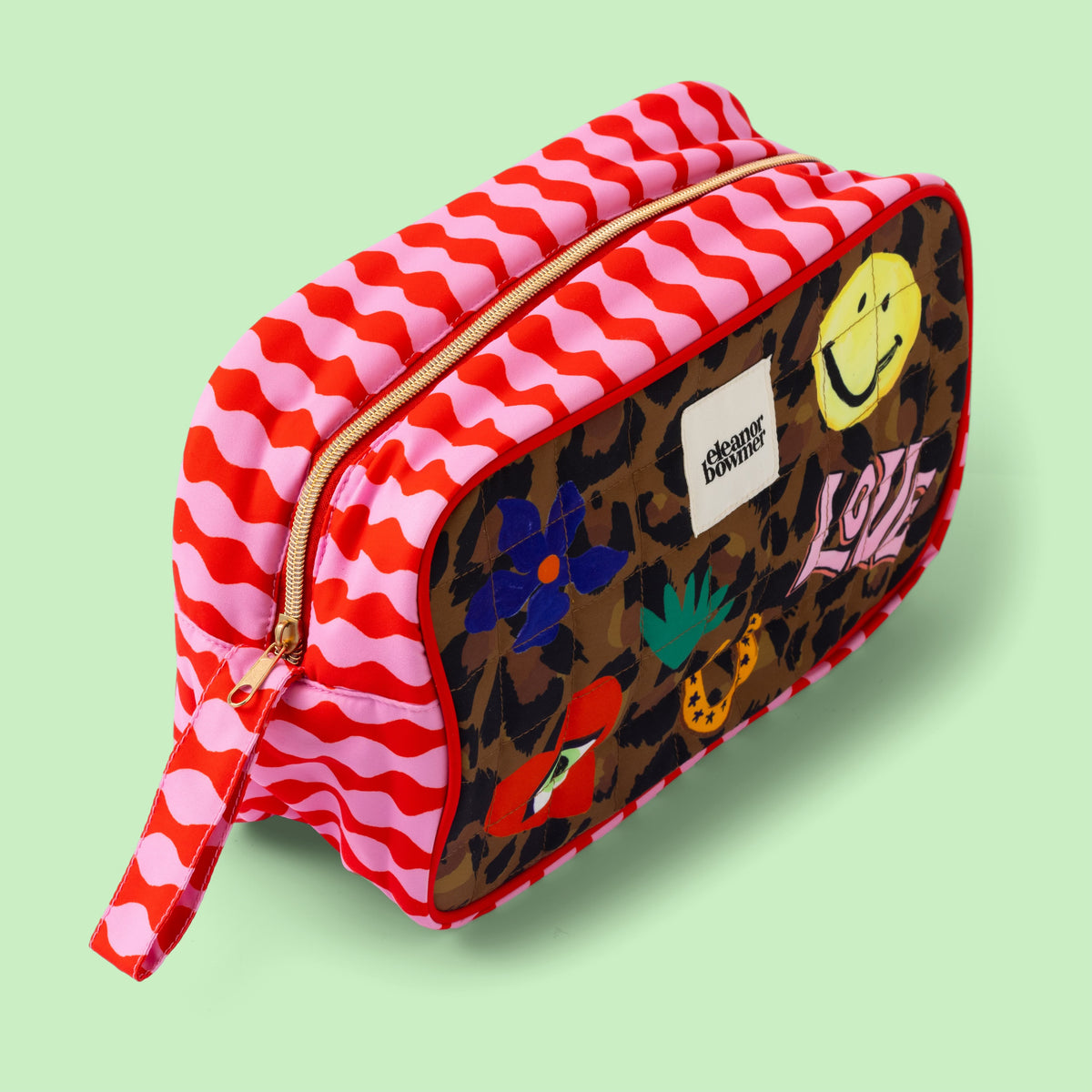Eleanor Bowmer Leopard Icon Wash Bag | Quilted Polyester