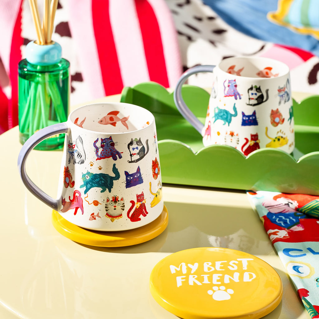 Eleanor Bowmer Cool Cat Club Mug & Coaster Set