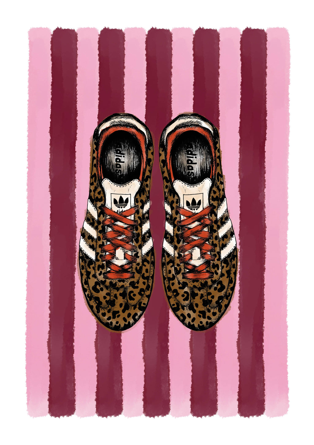 Leopard Print Samba Trainer Wall Art Print