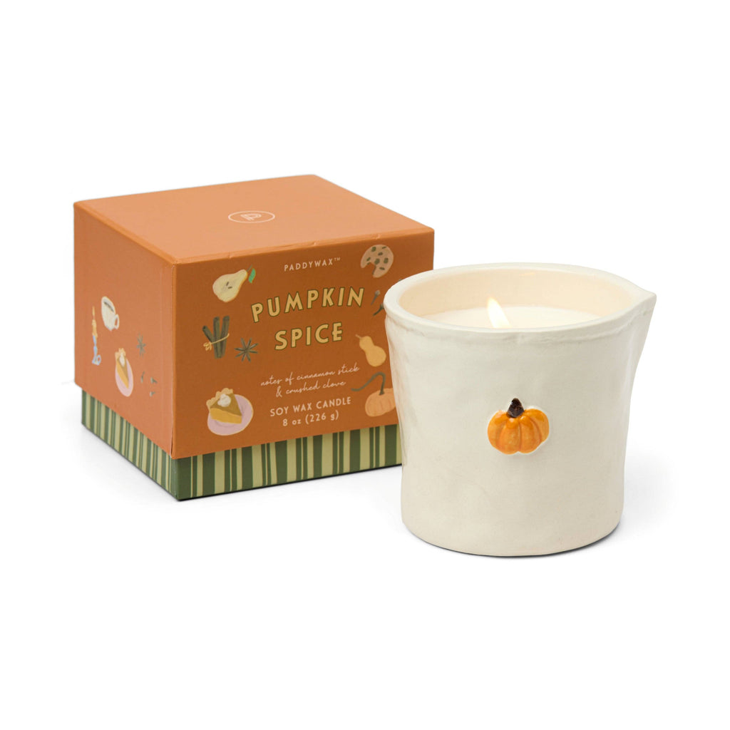 Paddywack Pumpkin Spice Soy Wax Candle | Embossed Ceramic