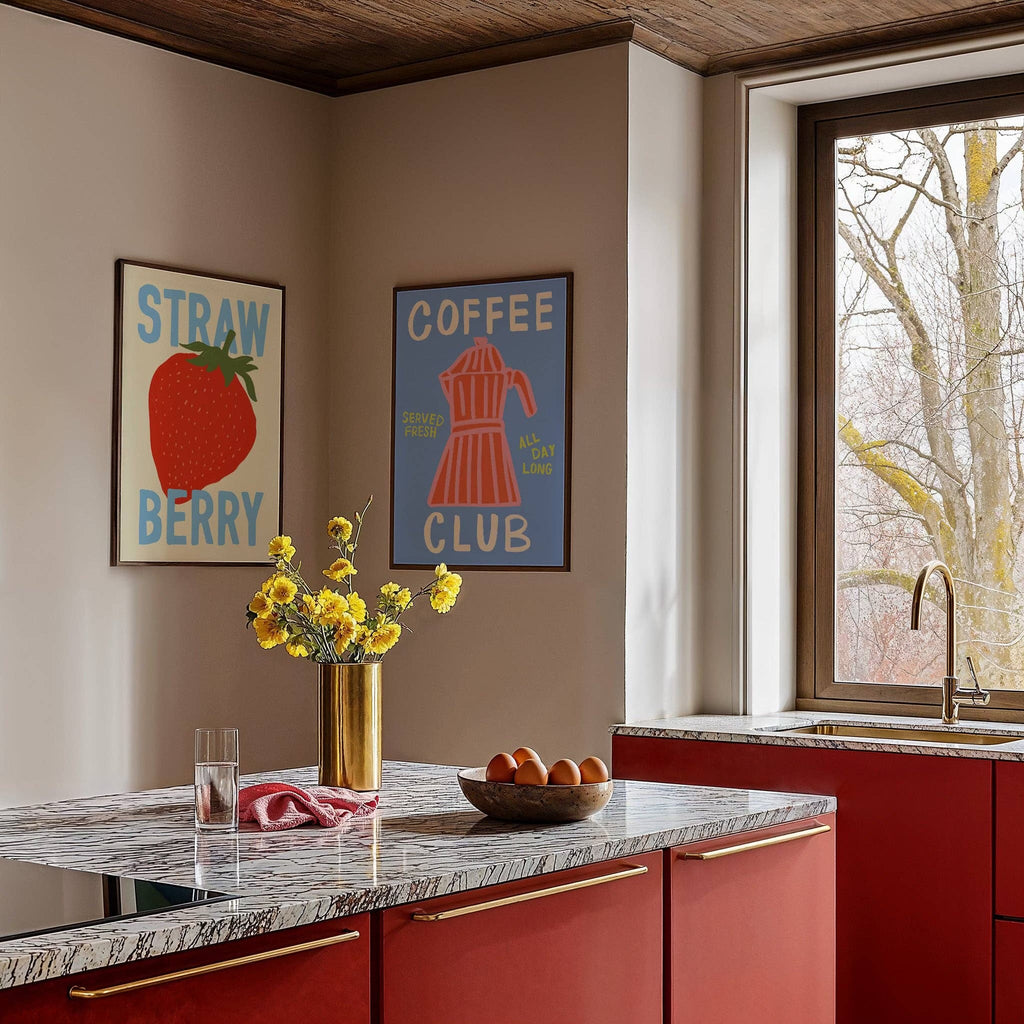 Coffee Club Art Print | Colourful Kitchen Wall Art