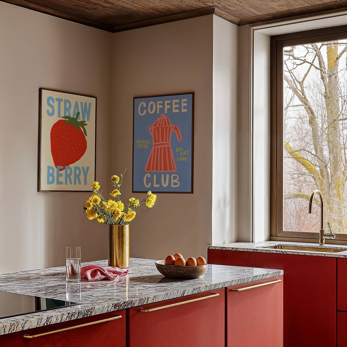 Coffee Club Art Print | Colourful Kitchen Wall Art