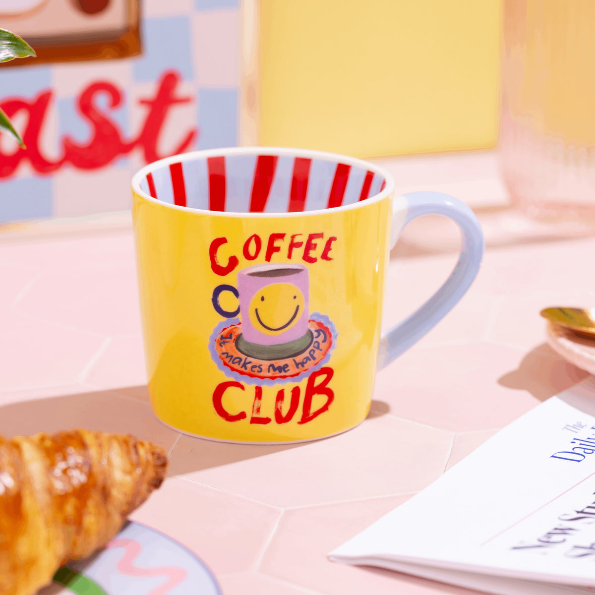 Eleanor Bowmer Coffee Club Mug | Yellow Bone China | 300ml