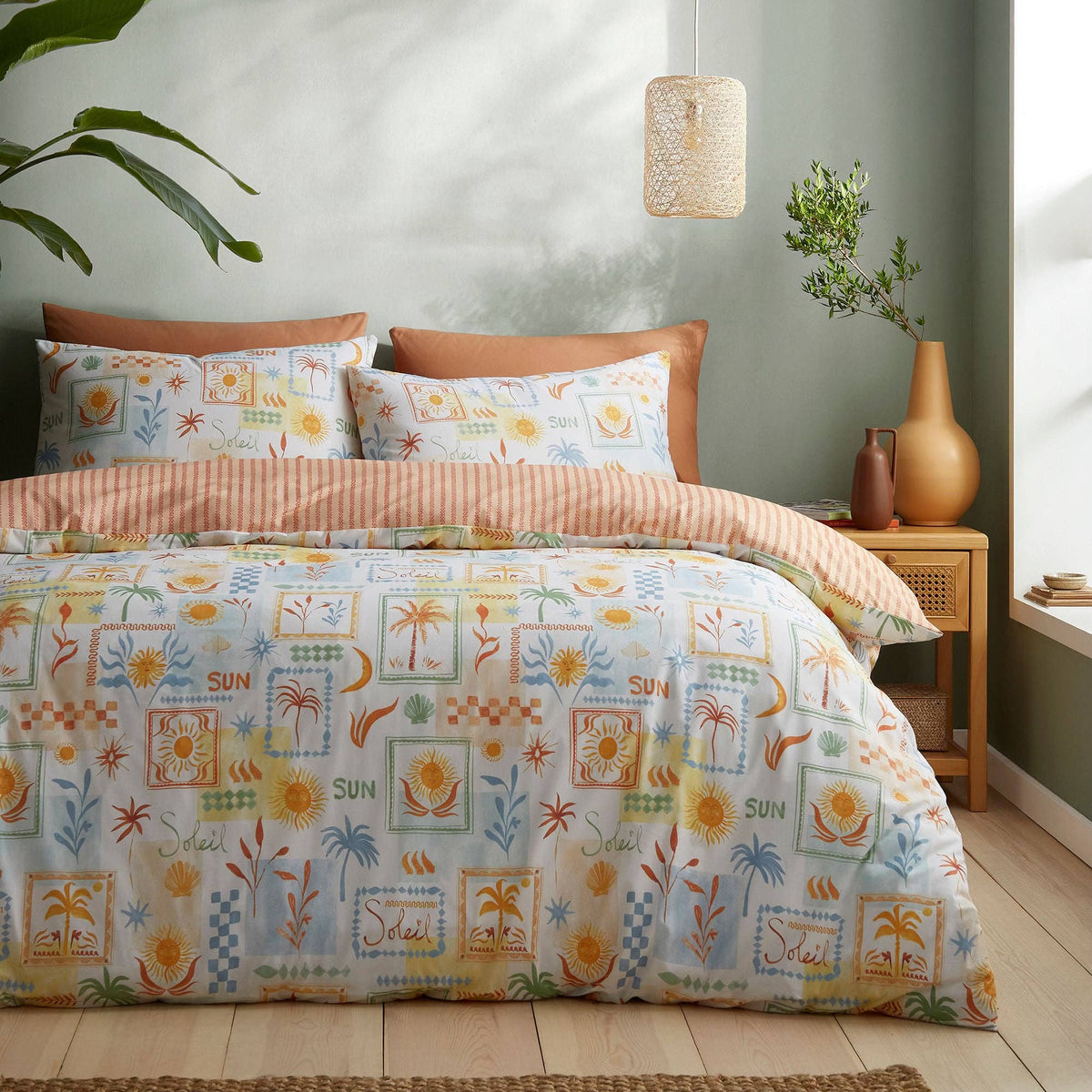 Fusion Soleil Sun Print Duvet Cover Set | Double Sided