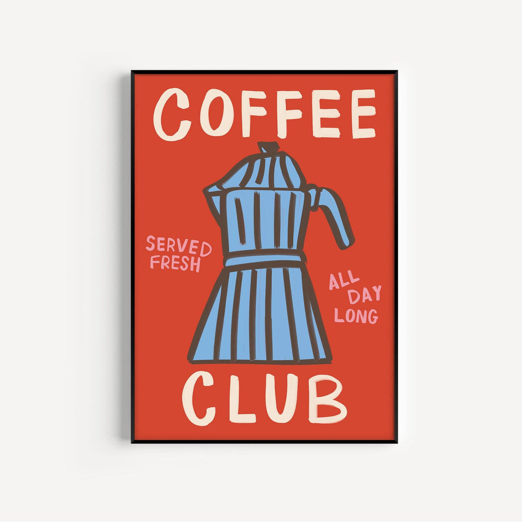 Coffee Club Art Print | Colourful Kitchen Wall Art
