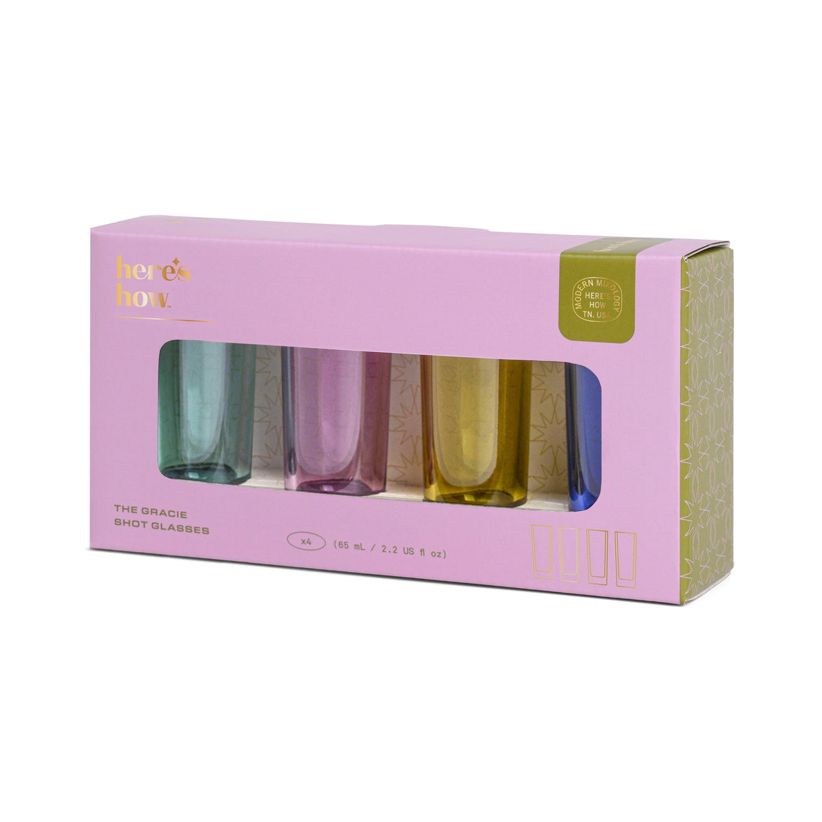 The Gracie Set of 4 Shot Glasses | Assorted Colours