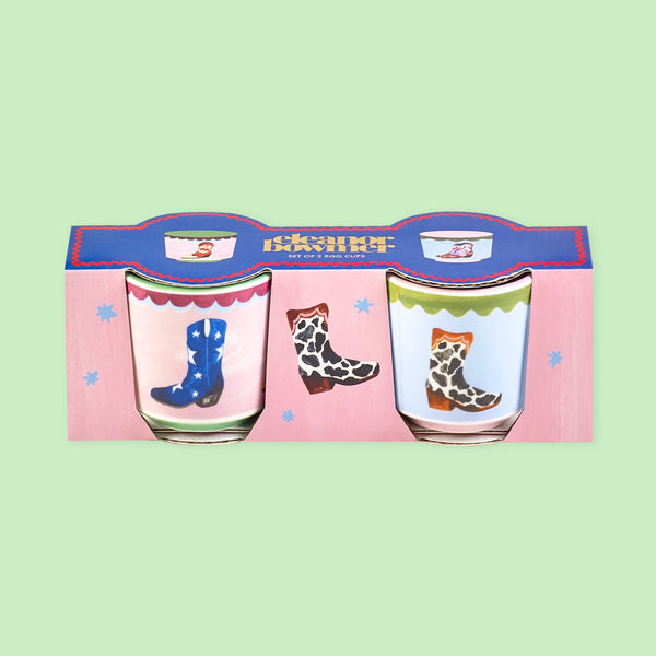 Eleanor Bowmer Cowboy Boot Egg Cups | Set of 2 | Electric Coast