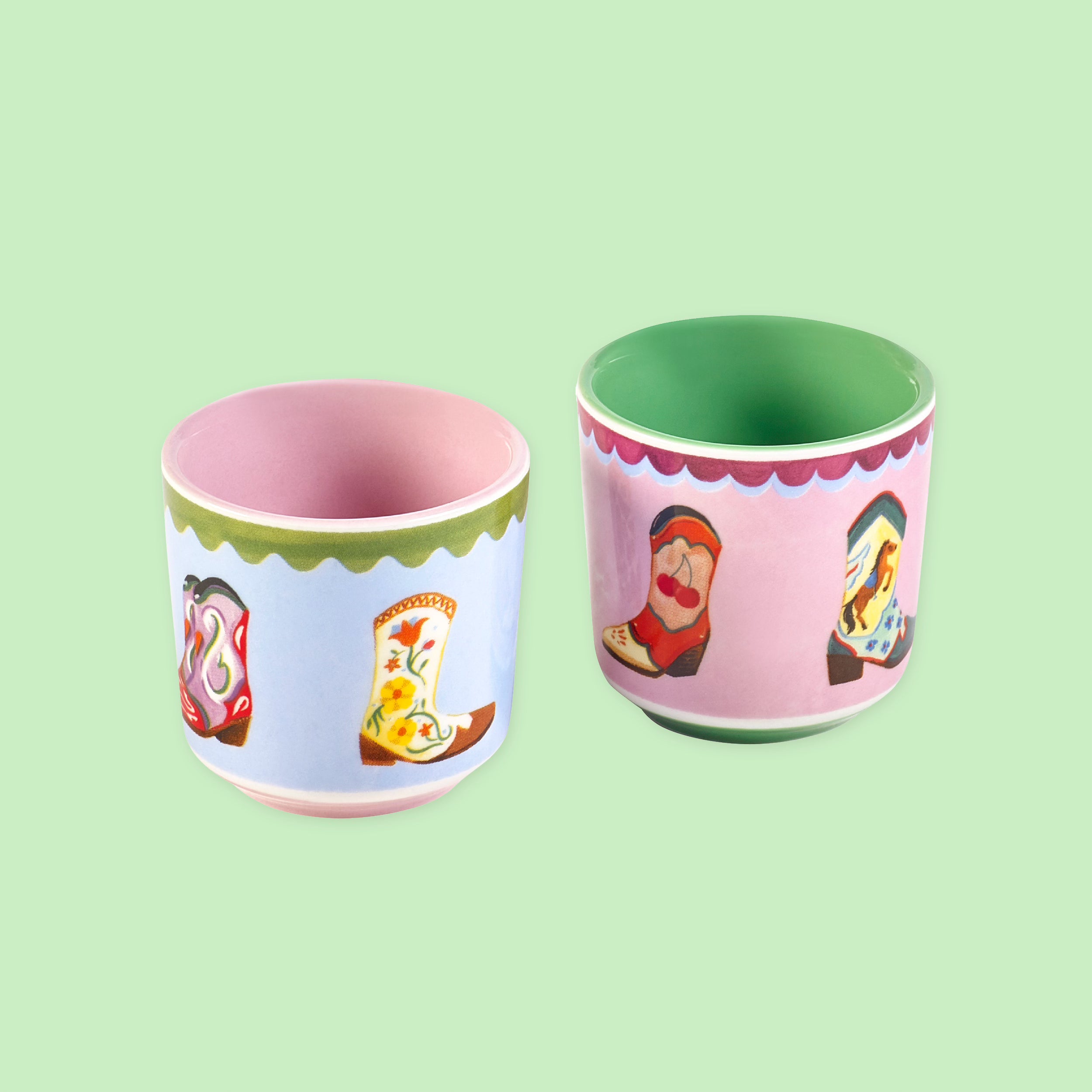 Eleanor Bowmer Cowboy Boot Egg Cups | Set of 2 | Electric Coast