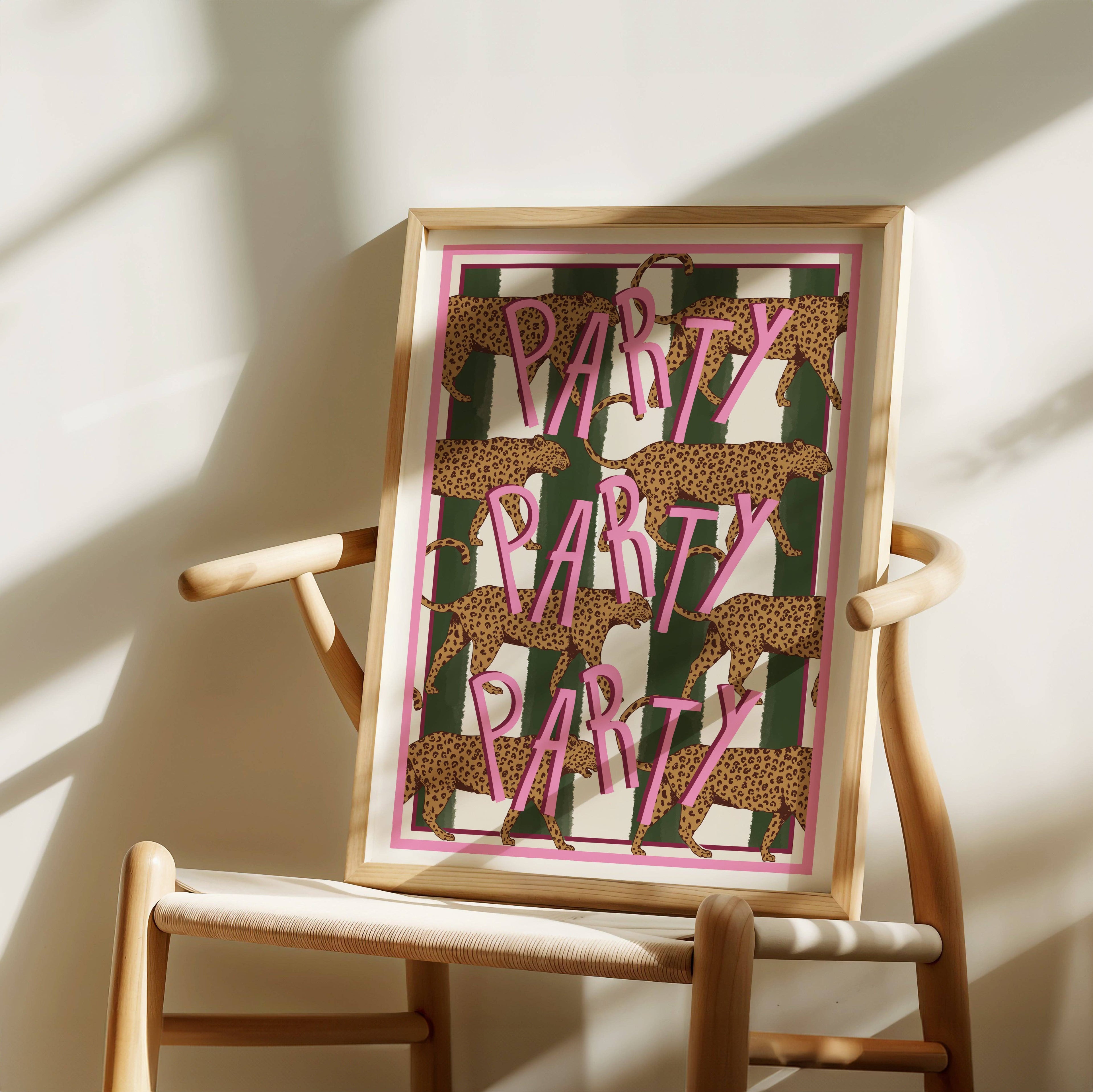 Party Animal | Leopard Wall Art Print