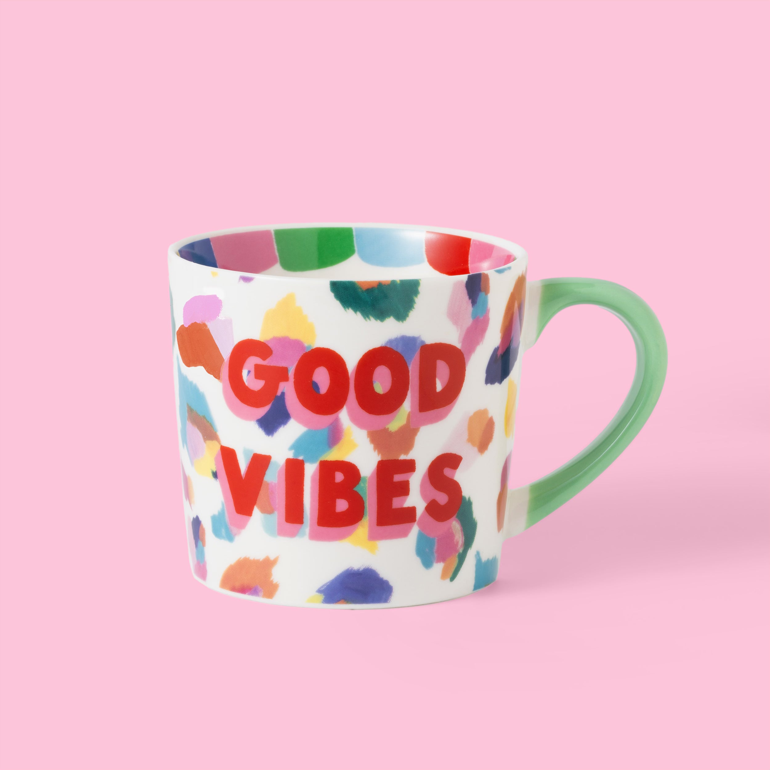 Eleanor Bowmer Good Vibes Painted Leopard Mug | Bone China | 300ml