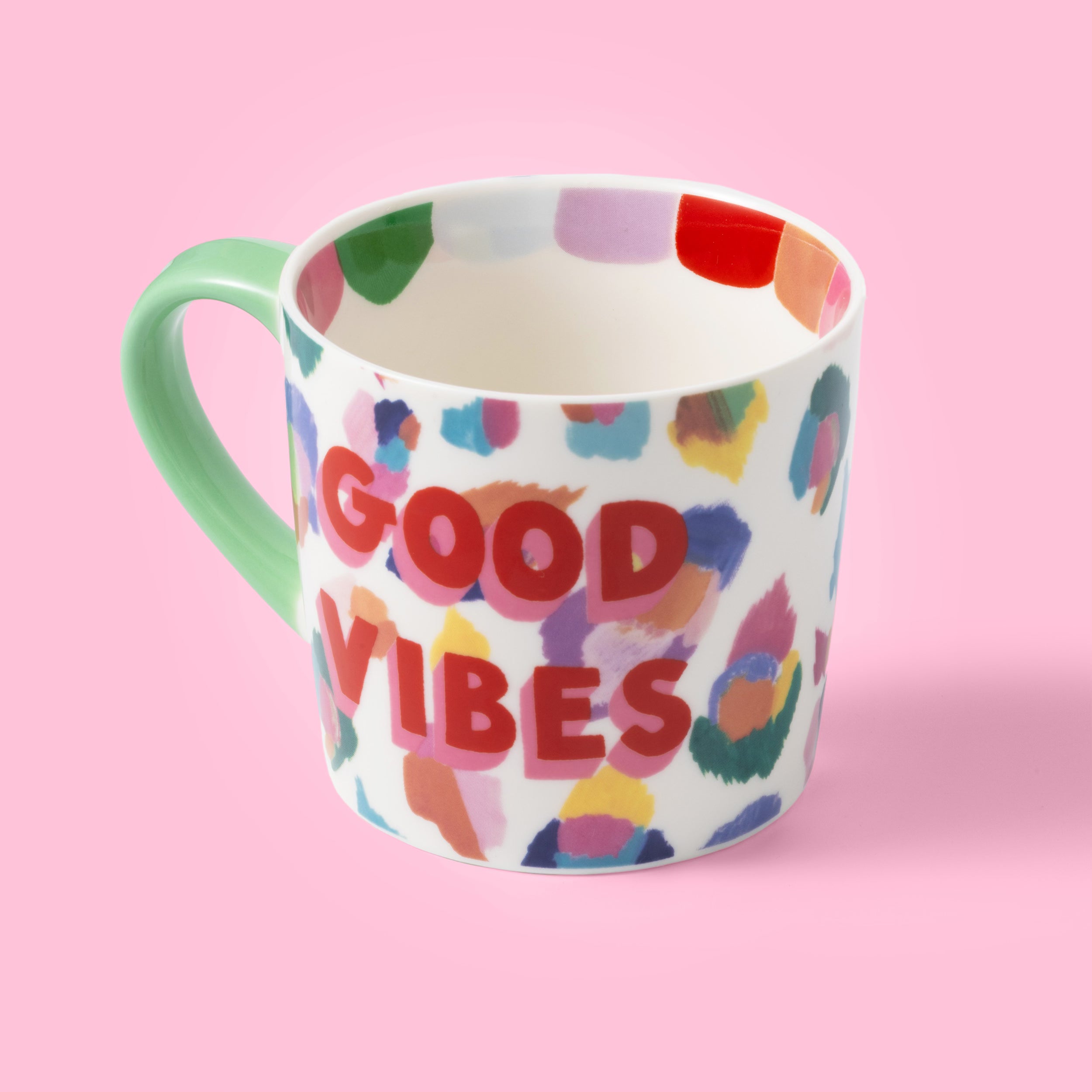 Eleanor Bowmer Good Vibes Painted Leopard Mug | Bone China | 300ml